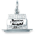 Sterling Silver Birthday Cake on a Plate Charm