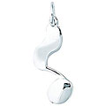 Sterling Silver Whimsical Single Musical Note Charm