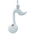 Sterling Silver Whimsical Single Musical Note Charm