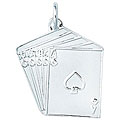 Sterling Silver Straight Flush of Spades Charm