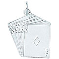 Sterling Silver Straight Flush of Diamonds Charm
