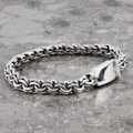 Sterling Silver Men's Double Curb Link Bracelet (Mexico)