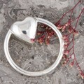 Sterling Silver 'Heart' Teething Baby Rattle (Mexico)