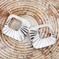 Sterling Silver Scalloped Square Earrings (Mexico)