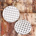 Sterling Silver Round Textured Earrings (Mexico)