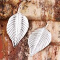 Sterling Silver Solo Leaf Earrings (Mexico)