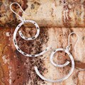 Sterling Silver Hammered 'e' Earrings (Mexico)