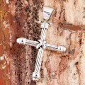 Sterling Silver Large Cable X Cross Pendant (Mexico)