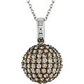 14k Gold 2 1/2ct TDW Brown Diamond Ball Necklace