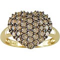 14k Gold 1ct TDW Champagne Diamond Heart Ring