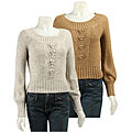 Kersh Women's Cropped Long-sleeve Crochet Sweater