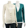 Kersh Women's V-neck Button-front Cardigan