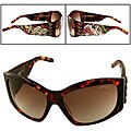 Ed Hardy Women's 'Love Dog' Wraparound Sunglasses