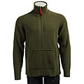 Mavi Men's Ribbed Zip-up Green Wool Cardigan