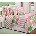 Zinnia Pink and Green Quilt Set
