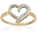 10k Yellow Gold 1/10ct TDW Diamond Heart Ring