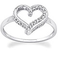 10k White Gold 1/10ct TDW Diamond Heart Ring