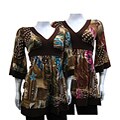 Jeknit Women's 3/4-length Sleeve Print Top