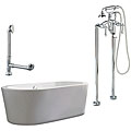 Ventura 67-inch White Apron Tub Package with Polished Chrome Floormount Faucet
