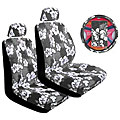 Grey Hibiscus 7-piece Car Accessories Set