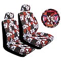 Red Hibiscus 7-piece Car Accessories Set