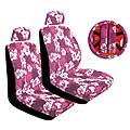 Seven-piece Pink Hibiscus Car Accessories Set