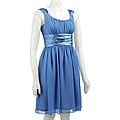 London Times Women's Sleeveless Ruched Waist Dress
