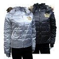 Jes Women's Faux Fur Hood Bubble Jacket