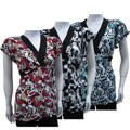 Elizabeth Women's Plus Size V-neck Printed Top