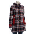 Honee Women's 3/4-length Plaid Duffle Coat