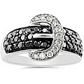14k White Gold 1ct TDW Black and White Diamond Ring (I-J, I1-I2)