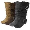 Anne Michelle by Journee Women's Slouch Boots with Buckle