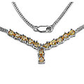Silver 2 2/5ct Yellow Sapphire and Diamond Necklace