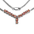 Orange Sapphire and Diamond Necklace