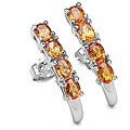 Orange Sapphire Silver Earrings