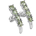 Silver Green Sapphire Earrings