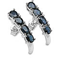 Silver Blue Sapphire Earrings