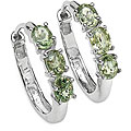 Sterling Silver Green Sapphire Earrings