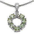 Green Sapphire and Diamond Necklace