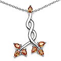 Sterling Silver Orange Sapphire Necklace