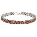 Sterling Silver Orange Sapphire Bracelet