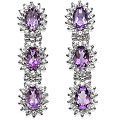 Sterling Silver Amethyst and White Topaz Earrings