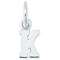 Sterling Silver 'K' Charm