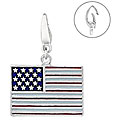 Sterling Silver Enamel American Flag Charm