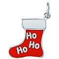 Sterling Silver Enamel Christmas Stocking Charm