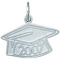 Sterling Silver 2007 Graduation Cap Charm