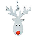 Sterling Silver Enamel Reindeer Charm