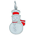 Sterling Silver Enamel Snowman Charm