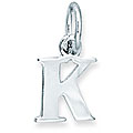 Sterling Silver 'K' Initial Charm