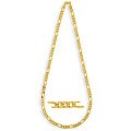 14k Gold Overlay 36-inch Figaro Necklace